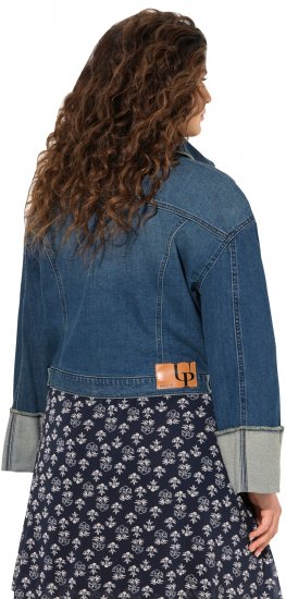 Ulla Popken Wide Cuff Denim Jacket Blue Denim - Striukės - 