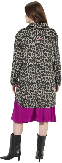 Ulla Popken Leopard Print Shirt Jacket Black - Striukės - 