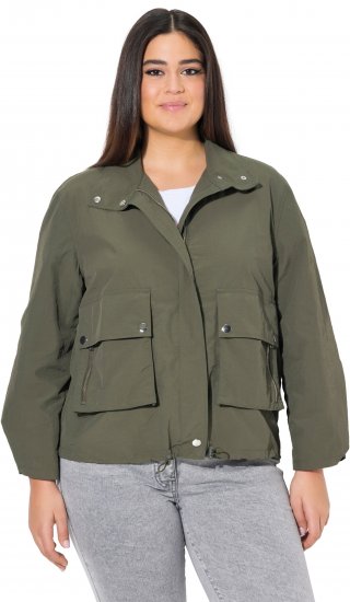 Ulla Popken Cargo Style Elastic Hem Jacket Olive Grey - Striukės - 