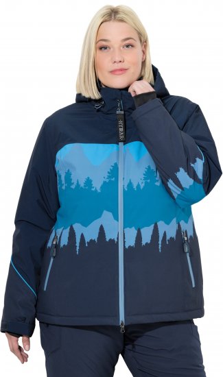 Ulla Popken Landscape Print Triple Function Performance Jacket Navy - Striukės - 