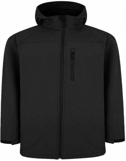 Espionage FL033 Softshell Jacket with Detachable Hood Black - Didelės vyriškos striukės - Didelės vyriškos striukės