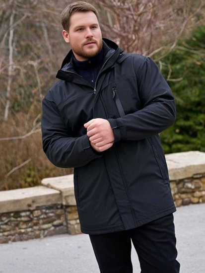 Espionage JT121 Padded Waterproof Coat Black - Didelės vyriškos striukės - Didelės vyriškos striukės