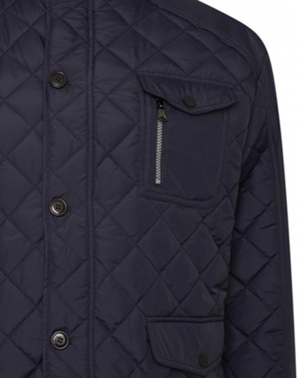 Kam Jeans KV139 Heritage Quilted Parka Jacket Navy - Didelės vyriškos striukės - Didelės vyriškos striukės