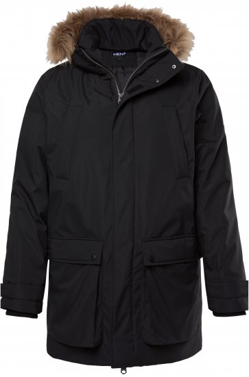 Men Plus Parka With Fur Hood Black - Didelės vyriškos striukės - Didelės vyriškos striukės