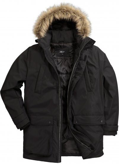 Men Plus Parka With Fur Hood Black - Didelės vyriškos striukės - Didelės vyriškos striukės