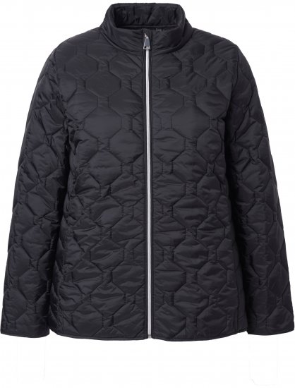 Ulla Popken HYPRAR Lightweight Quilted Water-Repellent Jacket Black - Striukės - 