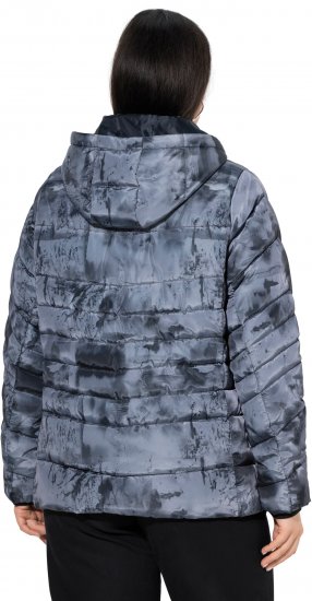 Ulla Popken HYPRAR Quilted Abstract Print Jacket Black - Striukės - 