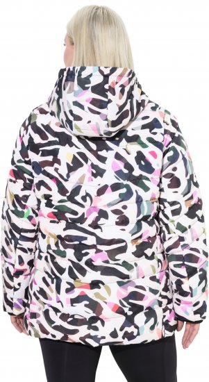 Ulla Popken HYPRAR Water-Repellent Allover Print Jacket Pale Beige - Striukės - 