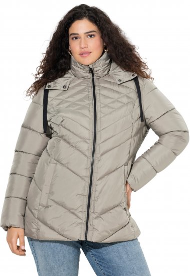 Ulla Popken HYPRAR Water-Repellent Quilted Jacket Medium Grey - Striukės - 