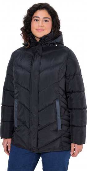 Ulla Popken HYPRAR Reflective Detail Quilted Jacket Black - Striukės - 