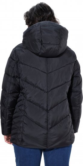 Ulla Popken HYPRAR Reflective Detail Quilted Jacket Black - Striukės - 