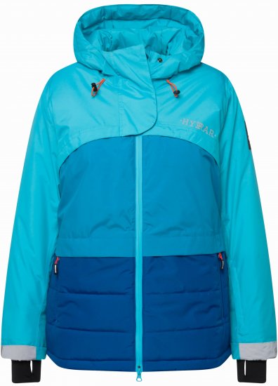 Ulla Popken HYPRAR Colorblock Fully Lined Ski Jacket Bright Turquoise - Striukės - 