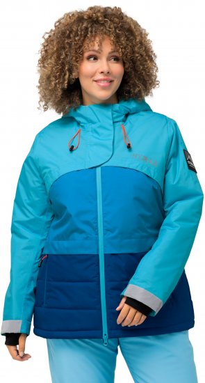 Ulla Popken HYPRAR Colorblock Fully Lined Ski Jacket Bright Turquoise - Striukės - 