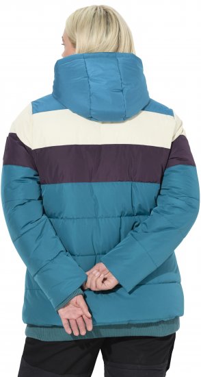 Ulla Popken HYPRAR Striped Triple Function Fully Lined Quilted Jacket Dark Petrol - Striukės - 