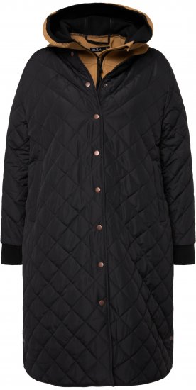 Ulla Popken 2-in-1 Quilted Fleece Lined Coat Black - Striukės - 