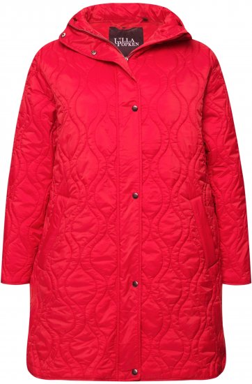 Ulla Popken HYPRAR Quilted Water-Repellent Jacket Red Salsa - Striukės - 