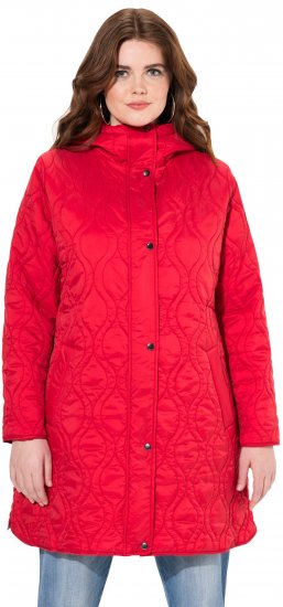 Ulla Popken HYPRAR Quilted Water-Repellent Jacket Red Salsa - Striukės - 