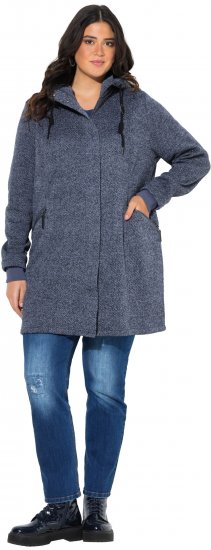 Ulla Popken Knit Fleece-Lined Jacket Navy - Striukės - 