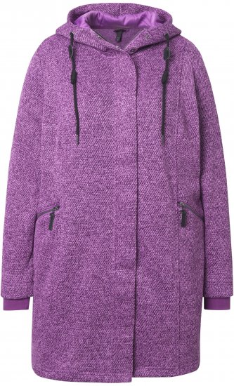 Ulla Popken Knit Fleece-Lined Jacket Purple - Striukės - 