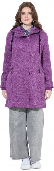 Ulla Popken Knit Fleece-Lined Jacket Purple - Striukės - 