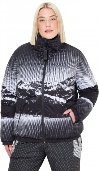 Ulla Popken HYPRAR Mountain Scene Performance Puffer Jacket Black - Striukės - 