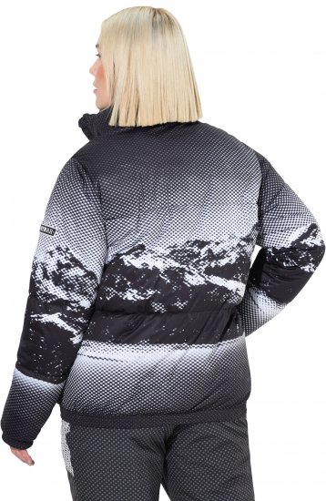 Ulla Popken HYPRAR Mountain Scene Performance Puffer Jacket Black - Striukės - 