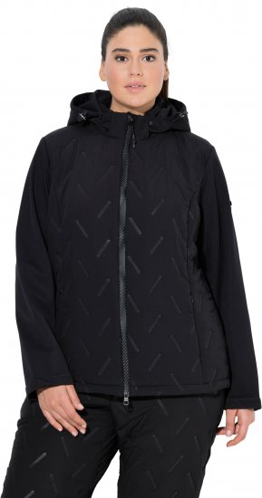 Ulla Popken Triple Function Laser Quilted Softshell Jacket Black - Striukės - 