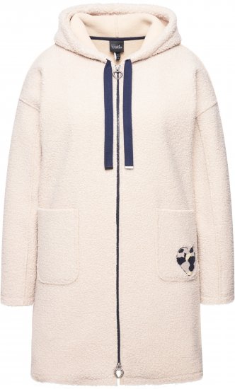 Ulla Popken Oversized Teddy Plush Heart Detail Jacket Pebble Grey - Striukės - 