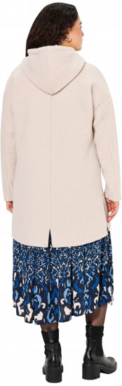 Ulla Popken Oversized Teddy Plush Heart Detail Jacket Pebble Grey - Striukės - 