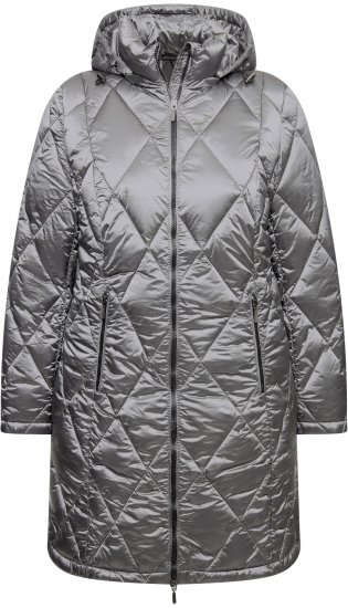 Ulla Popken HYPRAR Diamond Quilted Jacket Silver - Striukės - 