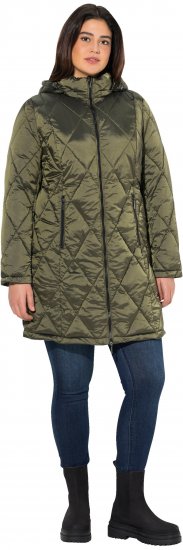 Ulla Popken HYPRAR Diamond Quilted Jacket Bottle Green - Striukės - 