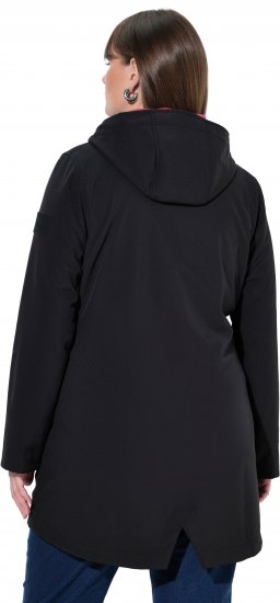 Ulla Popken Hyprar Soft Shell Water Repellent Hooded Jacket Black - Striukės - 