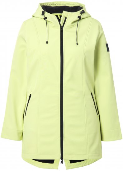 Ulla Popken Hyprar Soft Shell Water Repellent Hooded Jacket Lime Green - Striukės - 