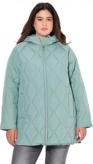 Ulla Popken HYPRAR Quilted Water Repellent Jacket Mint Green - Striukės - 
