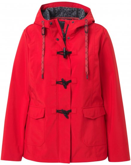 Ulla Popken HYPRAR Toggle Button Microfleece Lined Jacket Salsa Red - Striukės - 