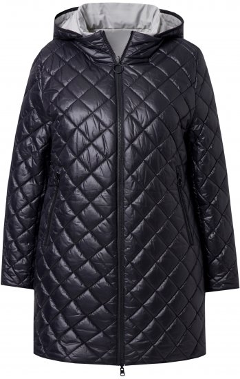 Ulla Popken HYPRAR Reversible Quilted Jacket Medium Grey - Striukės - 
