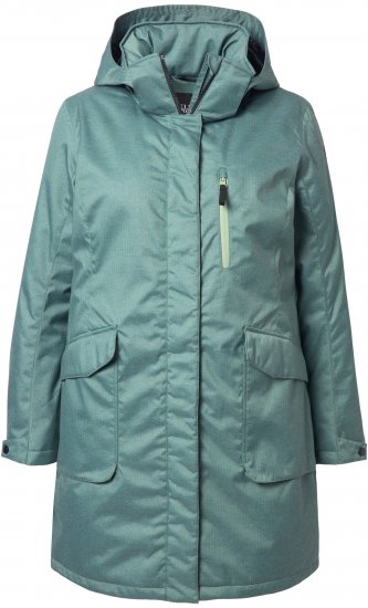 Ulla Popken HYPRAR Drawstring Waist Parka Grey Green - Striukės - 