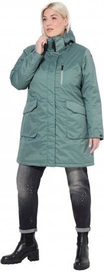 Ulla Popken HYPRAR Drawstring Waist Parka Grey Green - Striukės - 