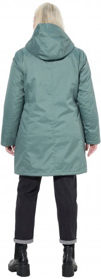 Ulla Popken HYPRAR Drawstring Waist Parka Grey Green - Striukės - 