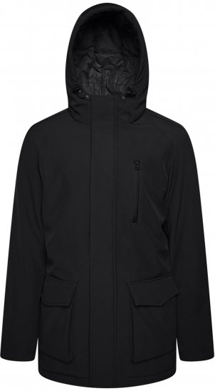 Kam Jeans KV144 Long Quilted Softshell Parka Black - Didelės vyriškos striukės - Didelės vyriškos striukės