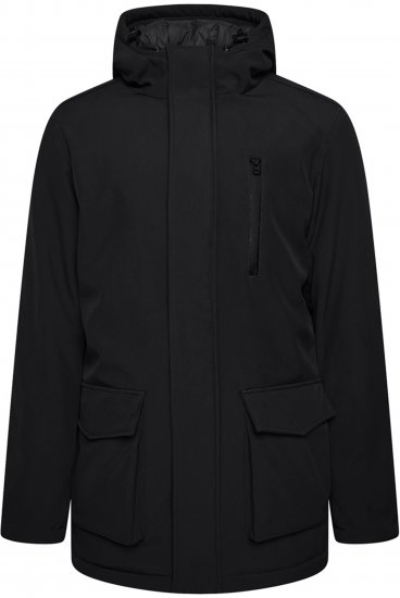 Kam Jeans KV144 Long Quilted Softshell Parka Black - Didelės vyriškos striukės - Didelės vyriškos striukės