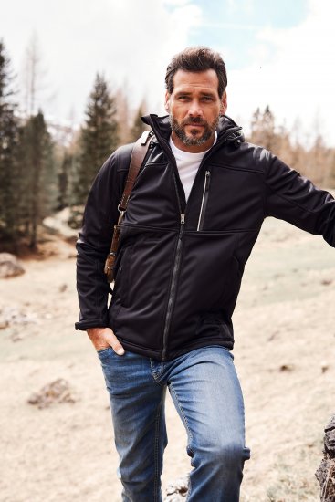 JP1880 Jacket Fleece Lined Softshell Black - Didelės vyriškos striukės - Didelės vyriškos striukės