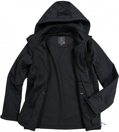 JP1880 Jacket Fleece Lined Softshell Black - Didelės vyriškos striukės - Didelės vyriškos striukės