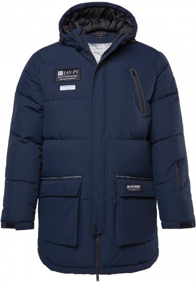 JAY-PI Warm Quilted Parka Dual Function, Wind and Water Repellant Navy - Didelės vyriškos striukės - Didelės vyriškos striukės