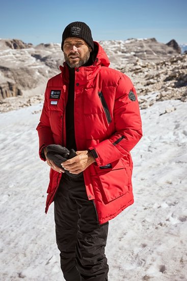 JAY-PI Warm Quilted Parka Dual Function Windproof and Water Repellent Red - Didelės vyriškos striukės - Didelės vyriškos striukės