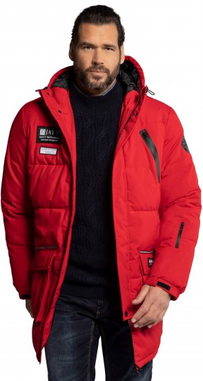 JAY-PI Warm Quilted Parka Dual Function Windproof and Water Repellent Red - Didelės vyriškos striukės - Didelės vyriškos striukės