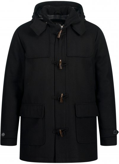 JP1880 Dufflecoat Water-repellent Black - Didelės vyriškos striukės - Didelės vyriškos striukės