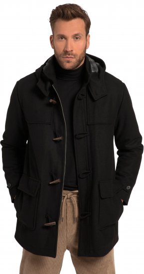 JP1880 Dufflecoat Water-repellent Black - Didelės vyriškos striukės - Didelės vyriškos striukės