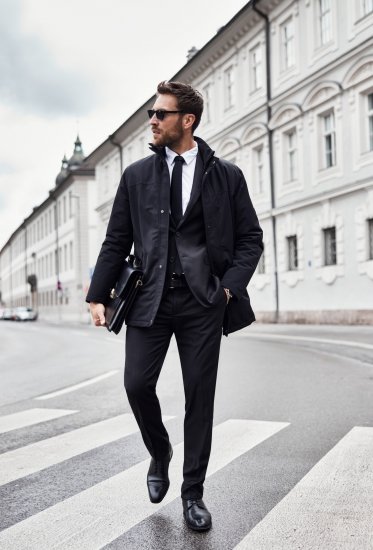 JP1880 Jacket Business Waterproof Black - Didelės vyriškos striukės - Didelės vyriškos striukės