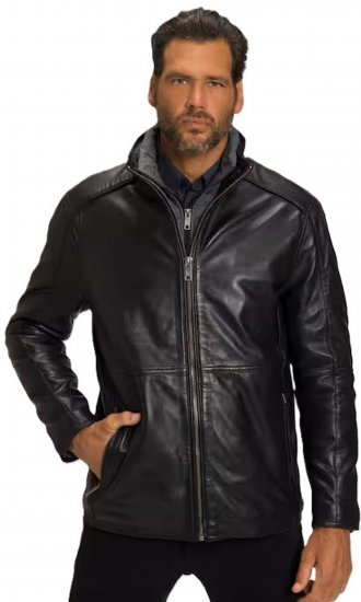 JP1880 Jacket Nappa Lamb Leather Black - Didelės vyriškos striukės - Didelės vyriškos striukės